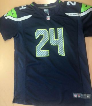 Seattle Seahawks Marshawn Lynch Nike Jersey Xl 18/20 Nfl Team On Field Stitched