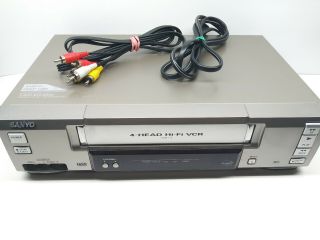 Sanyo Vcr Vhs Player Vwm - 710 4 Head Hi - Fi Video Cassette Recorder Cleaned