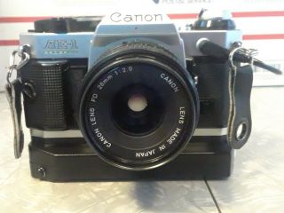 Canon Ae - 1 Program With Power Winder A2,  Data Back A,  Canon Lens F=28mm 1:2.  8