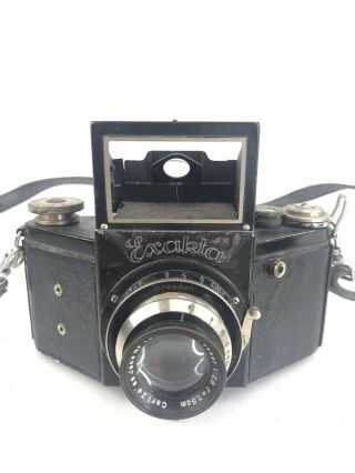 Exakta Jhagee Dresden 432545 35mm Camera & Carl Zeiss Jena Lens Parts Only