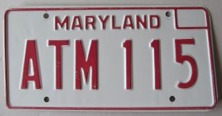 Maryland 1976 License Plate Quality Atm 115