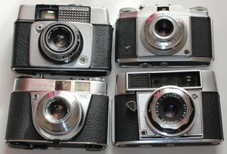 Vintage Rangefinder Camera Set Of 4: Dacora,  Agfa,  Kodak Retinette 1a