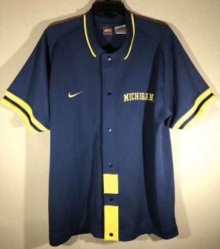 Michigan Wolverines Nike Shooting Shirt Warm Up Jersey Jacket Xl Fab 5 Era Rare