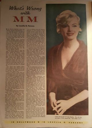 VINTAGE SUNDAY MARCH 6 1960 BOSTON ADVERTISER PICTORIAL REVIEW MARILYN MONROE 2
