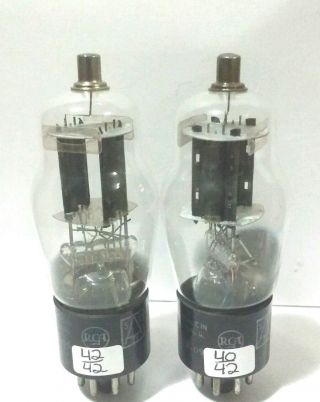 2 Date Matching Rca Jan 6c8 G Vacuum Tubes / Nos On Calibrated Tv7