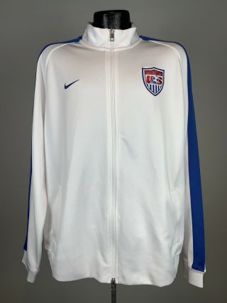 Men’s Nike White United States Soccer Team Usa Full Zip Polyester Track Jacket