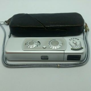 Minox B Complan Miniature Spy Camera 1:3.  5/15mm Silver Leather Pouch Case