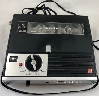 Vtg Panasonic National Rq - 102s Portable 3” Reel To Reel Tape Recorder