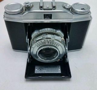 Ansco Regent folding 35 mm Camera Germany w Case 1;3.  5/50 Lens Cond 2
