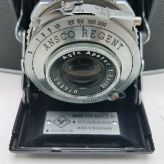 Ansco Regent folding 35 mm Camera Germany w Case 1;3.  5/50 Lens Cond 3