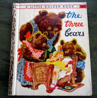Vintage Little Golden Book Lgb 1948 The Three Bears “t” Edition