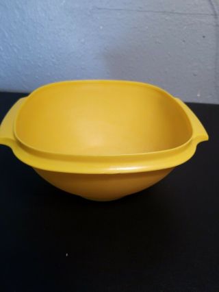 Vintage Tupperware Classic Yellow Servalier Bowl 8 Cup Container 836 - 3 No Lid