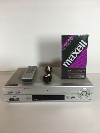 Zenith 4 Head Vcr (vcs442) W/remote,  Av Cables & Blank Vhs Tape &
