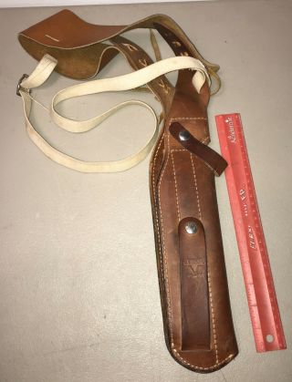 Vintage Longhorn 60 - 36 Leather Shoulder Holster For Large 6 Or 8 Inch Revolver