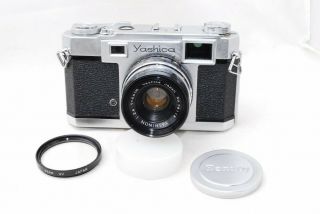 (6439) Vtg Yashica 35 Rangefinder Film Camera 45mm F2.  8 Lens From Japan,  Exc,