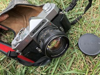 Konica Autoreflex T 35mm Slr Camera With Hexanon Ar 57mm F1.  4 Lens