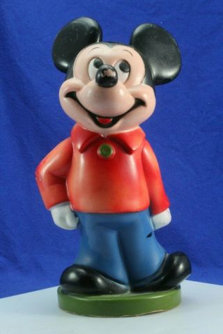 Vintage Walt Disney 1970s Mickey Mouse Club 11 " Coin Bank By Play Pal Plastics.