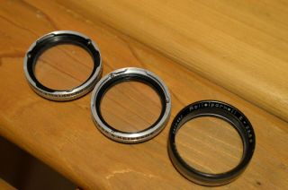 Franke & Heidecke Rollei 3 Piece 28.  5 Close Up Lens Set & Leather Case Rolleinar