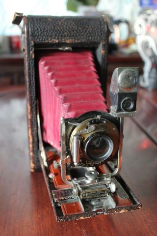 Eastman Kodak Co F.  P.  K Automatic Folding Camera T.  B.  I With Bausch And Lomb Lens