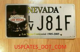 Real Nevada State License Plate Las Vegas Centennial Auto Car Tag J81f Casino