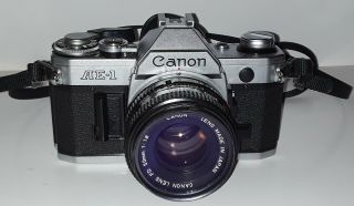 Canon Ae - 1 35mm Camera W/ 50mm 1:1.  8 Lens (parts)