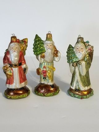 Vintage Old World Santa Claus Christmas Ornaments