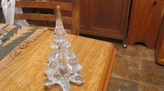 Vintaged Crystal Clear Glass Christmas Tree 8 "
