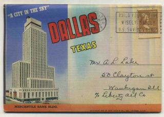 Vintage 1941 Fold - Out Postcard View Book Dallas,  Texas - C.  Teich 6713