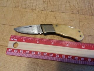 Vintage Parker Side Winder Single Blade Pocket Knife Smooth Bone Handle
