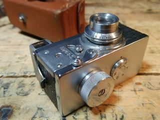 Steky Model Iii 16mm Mini Spy Camera 25mm Leather Case Film Inside