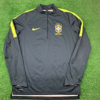 NIKE BRAZIL NATIONAL TEAM SHIELD TRAINING JACKET - SIZE LARGE WATER REPELLENT 2