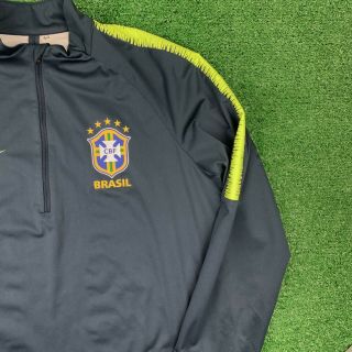 NIKE BRAZIL NATIONAL TEAM SHIELD TRAINING JACKET - SIZE LARGE WATER REPELLENT 3