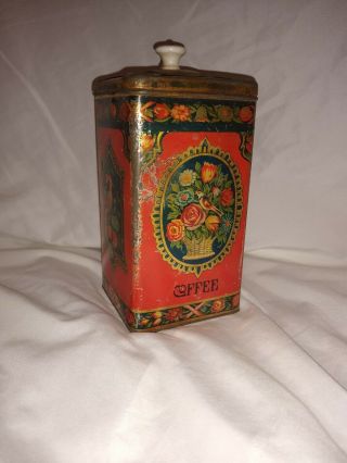 Vintage 1 Lb.  Coffee Tin Can With Lid
