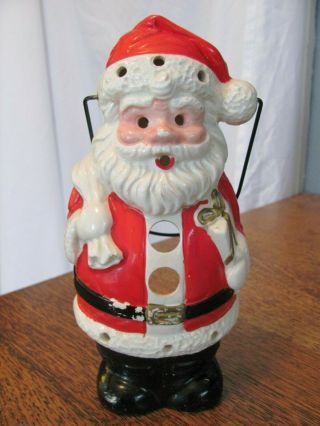 Vintage Large Ceramic Criterion Christmas Santa Candle Holder Made In Japan