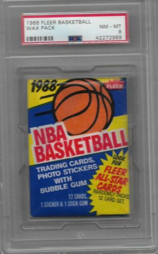 1988 Fleer Basketball Wax Pack Psa Nm - Mt 8 Investment Grade.