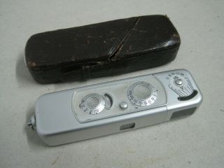 Minox Complan Miniature Spy Camera 1:3.  5/15mm Silver Leather Pouch
