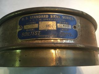Vintage Us Standard Sieve No.  41 Soiltest,  Opening 47.  6 Microns, .  187 Inches,  Usa
