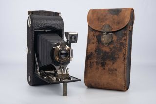 Kodak No 1a Model D Folding Pocket Bellows Camera W Rapid Rectilinear Lens V11