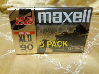 5pk Maxell XLII High Bias 90 Minute Cassette Tapes (FACTORY) 2