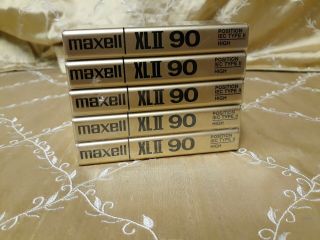 5pk Maxell XLII High Bias 90 Minute Cassette Tapes (FACTORY) 3