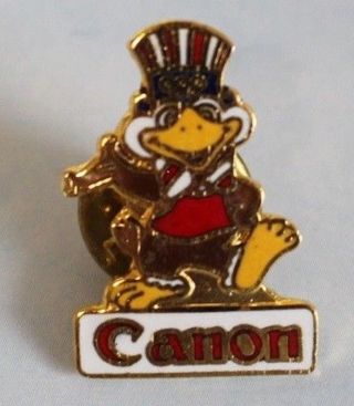 Canon Sponsor 1984 Los Angeles Olympic Pin Sam The Eagle Mascot