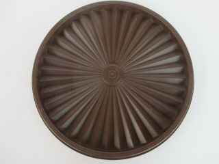 Vintage Tupperware Servalier Replacement 8” Round Seal Lid 1205 Chocolate Brown