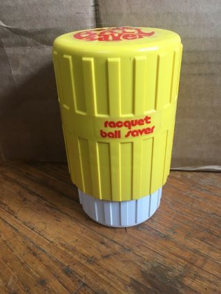 Racquetball Saver Gexco Cannister Cylinder Made In Usa Yellow White Vintage