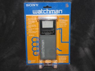 Vintage Sony Watchman Fd - 10a Flat B&w Portable Tv 1980s