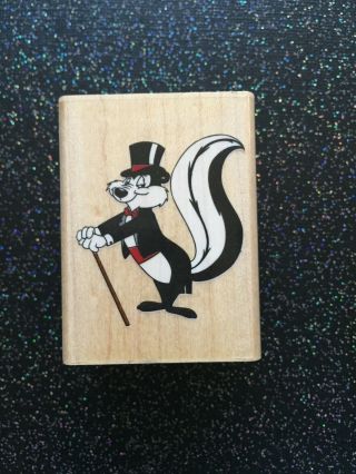 Vintage Rubber Stamp " Pepe Le Pew " Looney Tunes By Rubber Stamped 2 3/8 X 1 3/4 "