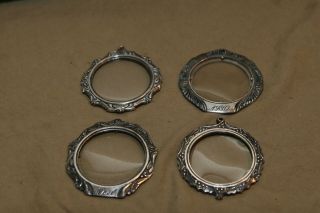 4 Vintage 1977 - 1980 2.  5 " Silver - Plated Frames Christmas Ornaments For 2 " Photos