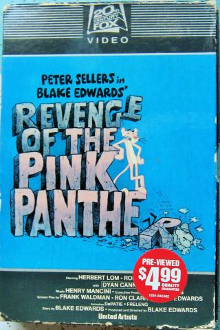 Revenge Of Pink Panther Blake Edwards Peter Sellers Vhs 1982 Vintage Retro