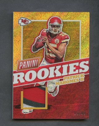 2017 Panini The National Gold Patrick Mahomes Chiefs Rc Patch 15/49 Jersey