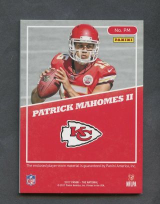 2017 Panini The National Gold Patrick Mahomes Chiefs RC Patch 15/49 JERSEY 2