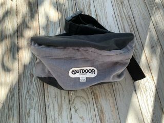 Outdoor Products Vintage Gray Nylon Fanny Pack Waist Pack Made In Usa